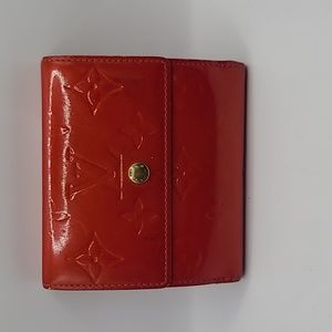 Louis Vuitton Red Vernis Tri-fold wallet